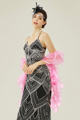 BABEYOND Boa In Piuma Gatsby Nero 2m - Accessorio Anni '20 Per Serate A Tema E Halloween