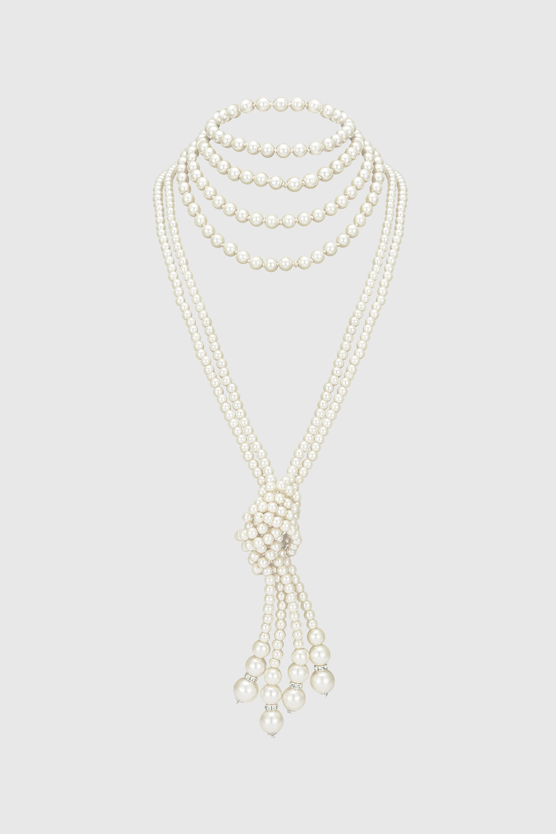 Shop 1920s Jewelry Luxury Knotted Pearl Necklace BABEYOND