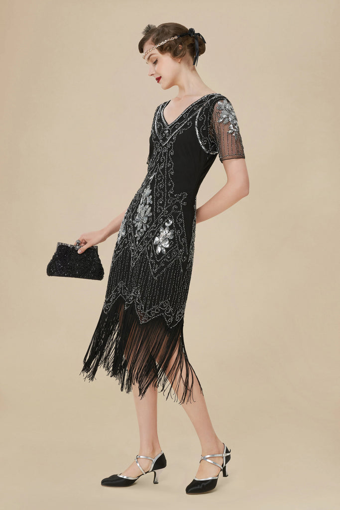 Vintage Paisley Flapper Gatsby Dress - BABEYOND