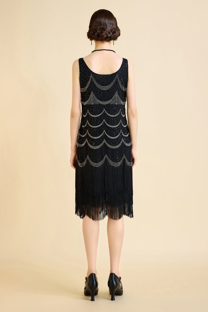 Vintage Geometric H-line Flapper Dress - BABEYOND