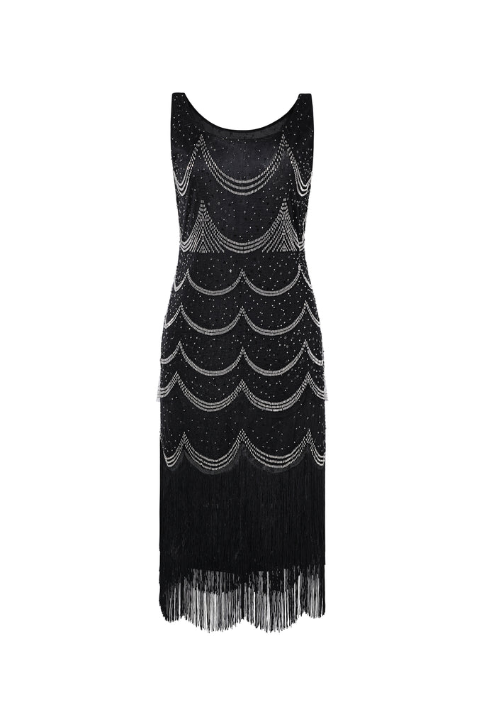 Vintage Geometric H-line Flapper Dress - BABEYOND