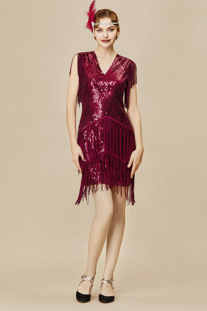 Sparkly Sequin Bodycon Flapper Dress - BABEYOND