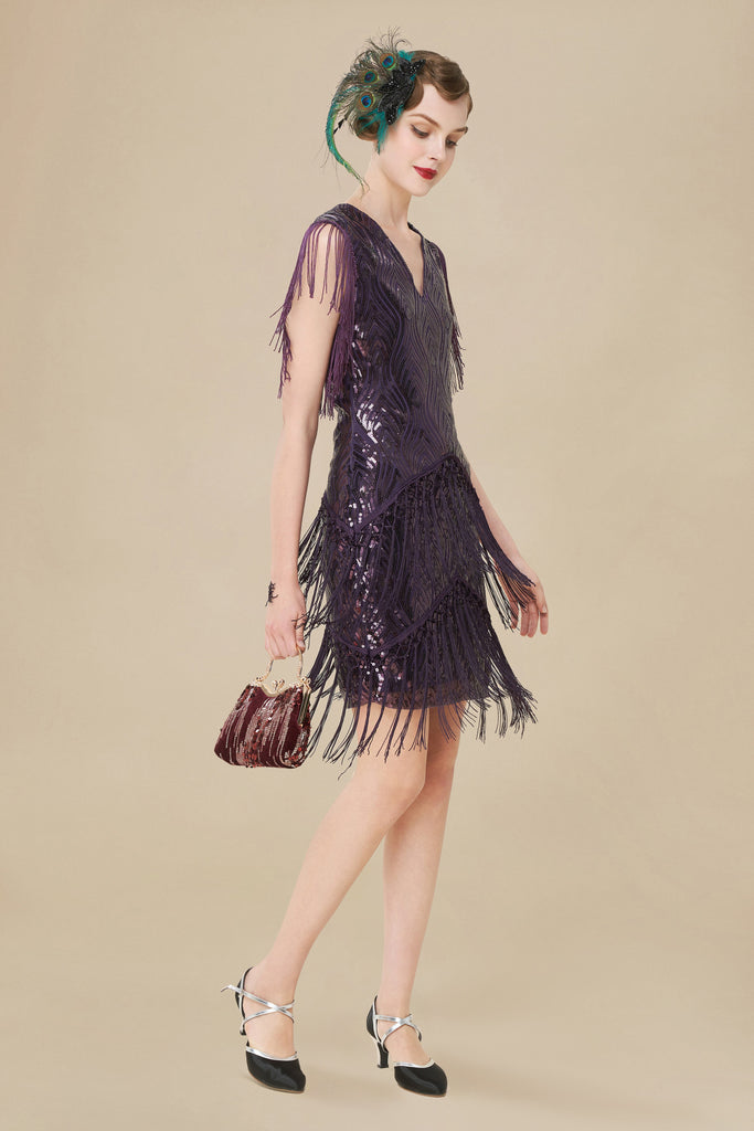 1920s Sparkly Sequin Bodycon Flapper Dress - BABEYOND