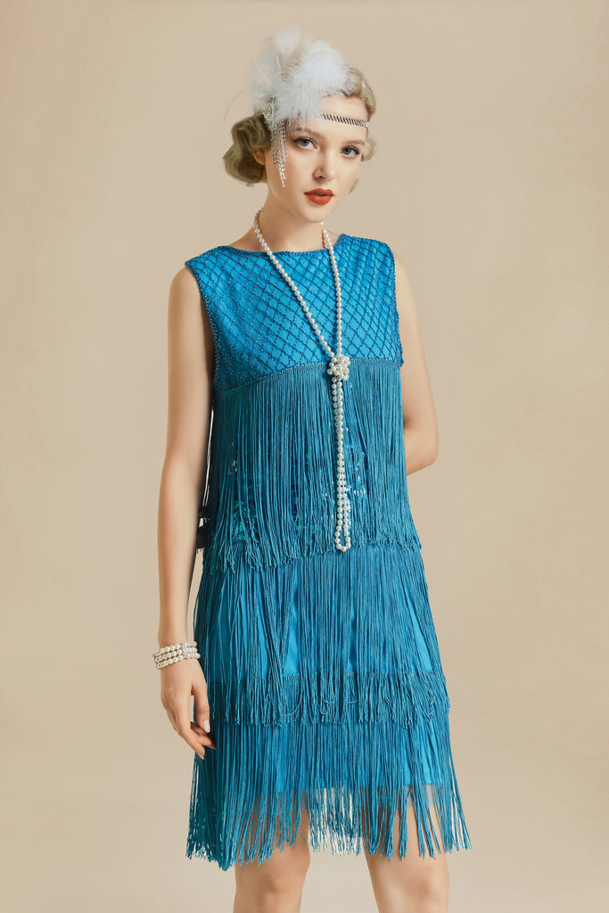Tiered Tassel Vintage Gatsby Dress - BABEYOND