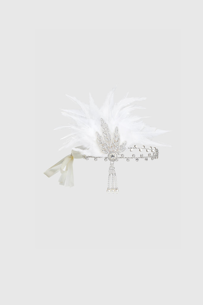 1920s Retro Feather Gatsby Headband - BABEYOND