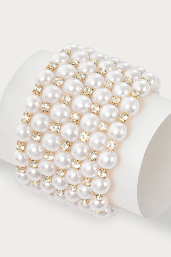 Adjustable Multi Strand Pearl Bracelet - BABEYOND