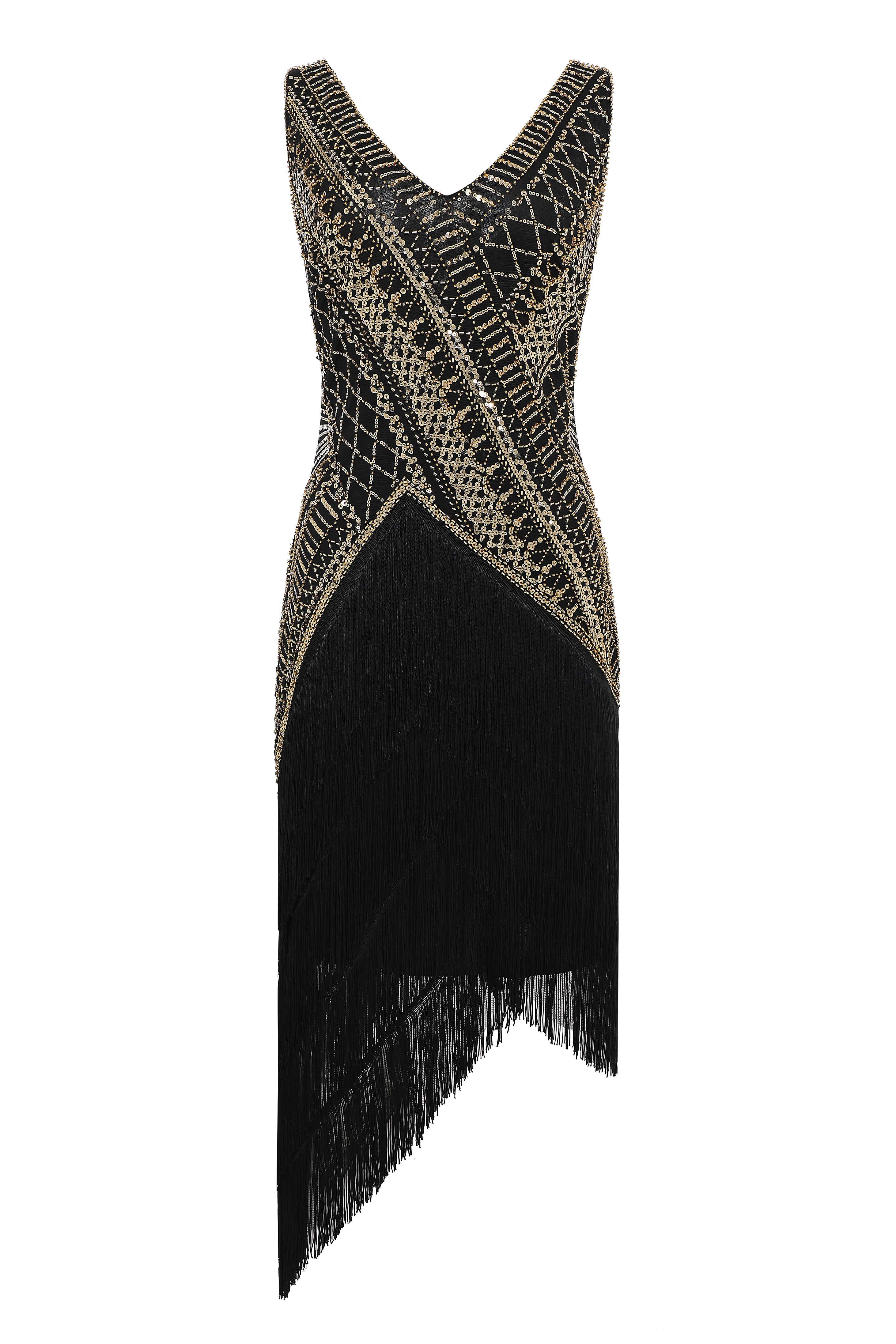 BABEYOND Asymmetrical Multi-Layered Fringe Roaring 20s Party Flapper Dress, Mahogany, Size 2 BABEYOND Asymmetrical Multi-Layered Fringe Roaring 20s Party Flapper Dress, Mahogany, Size 2