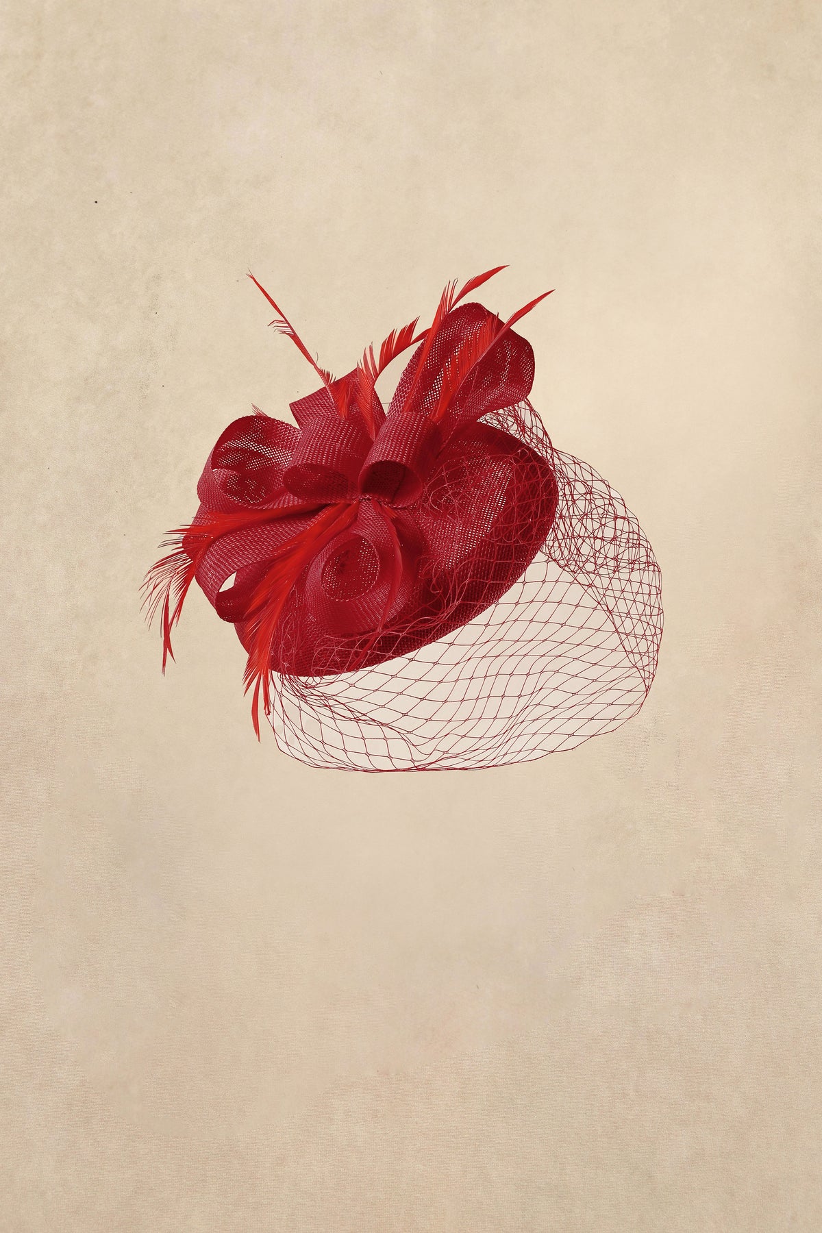 Classic Red Rosette Fascinator with Veil BESPORTBLE Victorian Mini Top Hat - Classic Black Hat Hair  main image 4