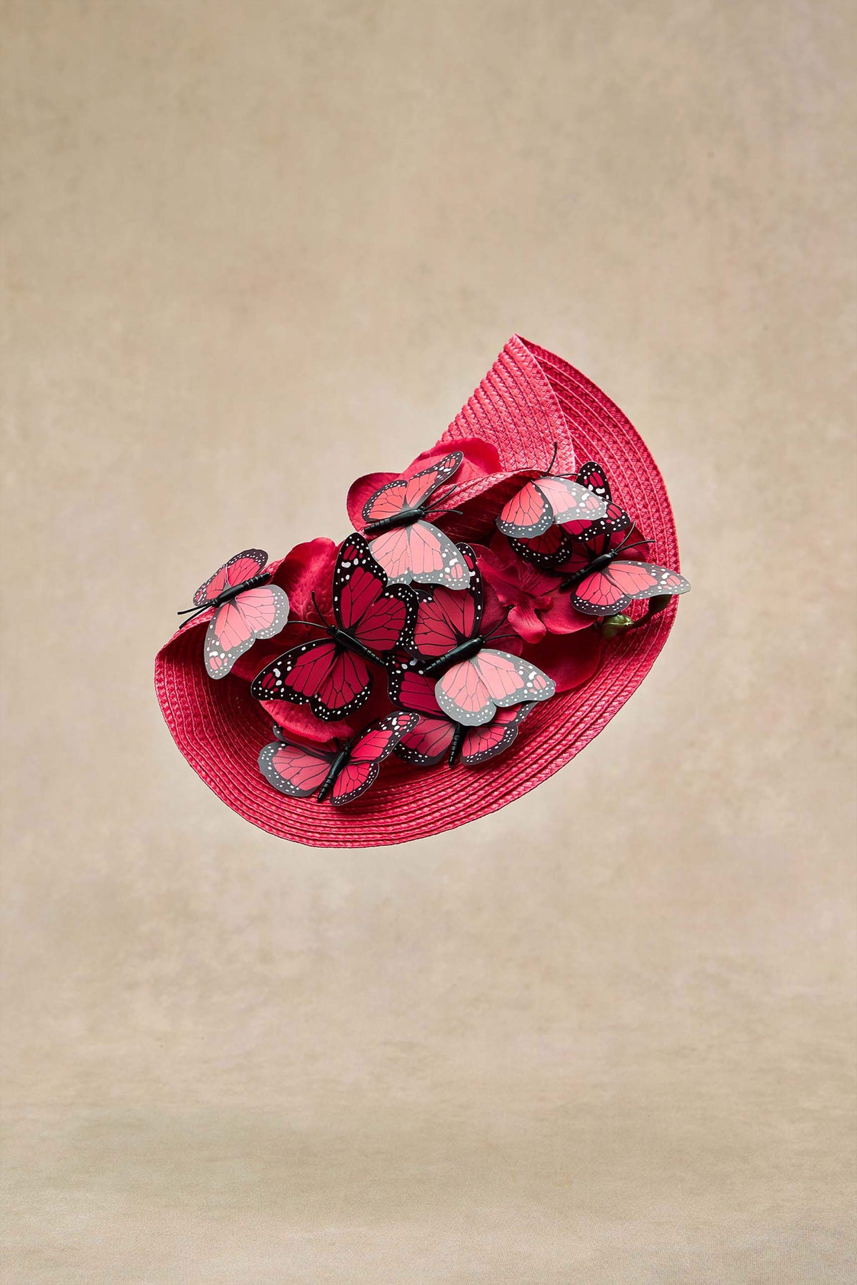 4743 Butterfly Fascinator Hat Derby Fascinators Headpiece Shop Fascinator Hat - Butterfly Wide Brim Fascinator | BABEYOND main image 3