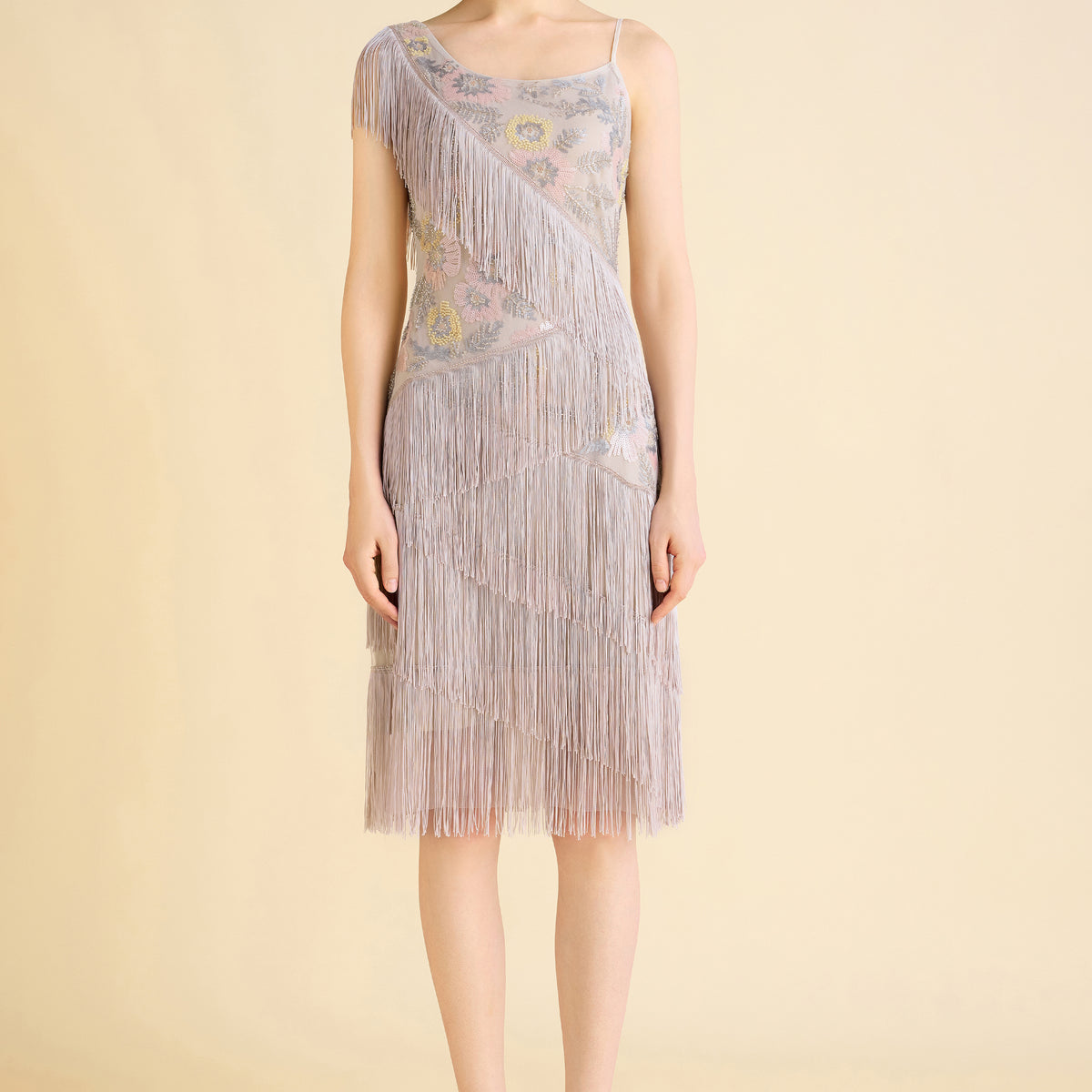 Shop 1920s Dresses - Floral Beaded Fringe Flapper Dress | BABEYOND