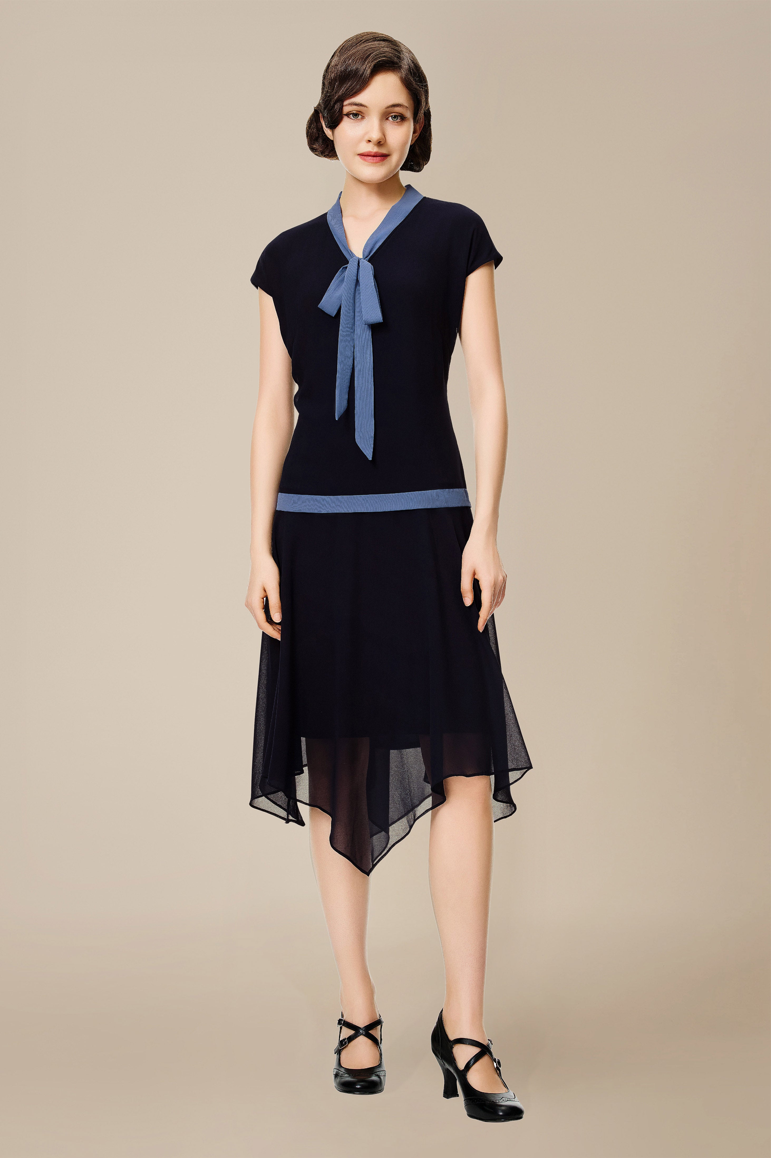 Shop 1920s Casual Dresses - Bow-Tie Day Dress