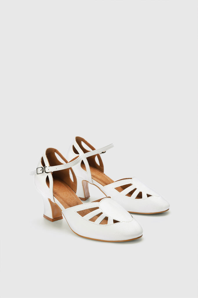 Closed Toe Cut Out Ankle Strap Shoes - BABEYOND