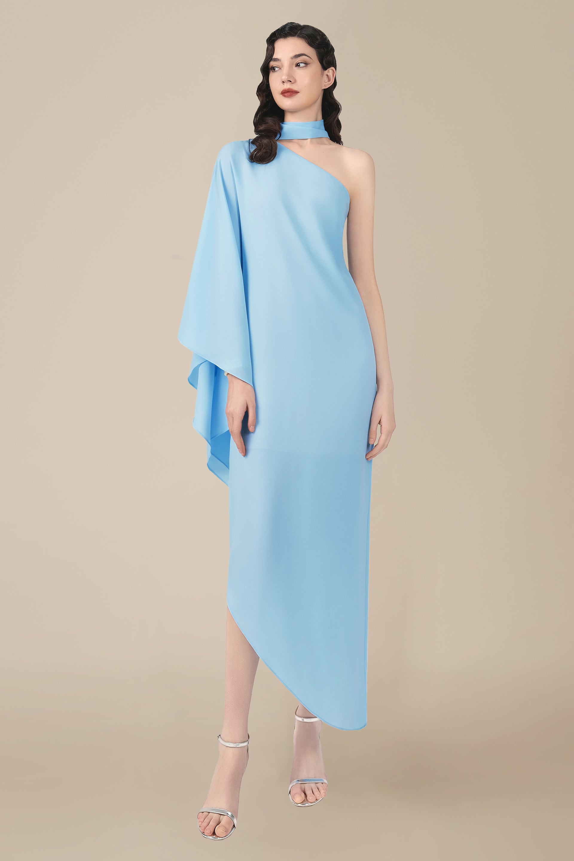 one shoulder flowy dress Viola One Shoulder Maxi Dress main image 1