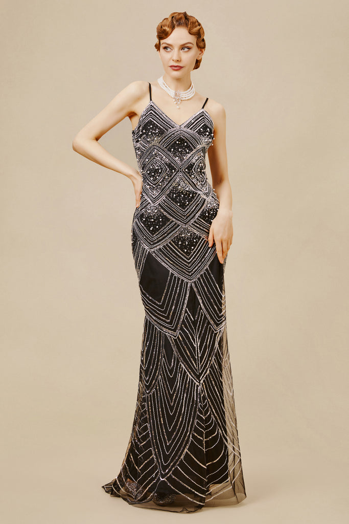 Elegant Pearlized Mermaid Evening Dress - BABEYOND