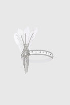 Gorgeous Rhinestone Feather Headpiece | White | 1