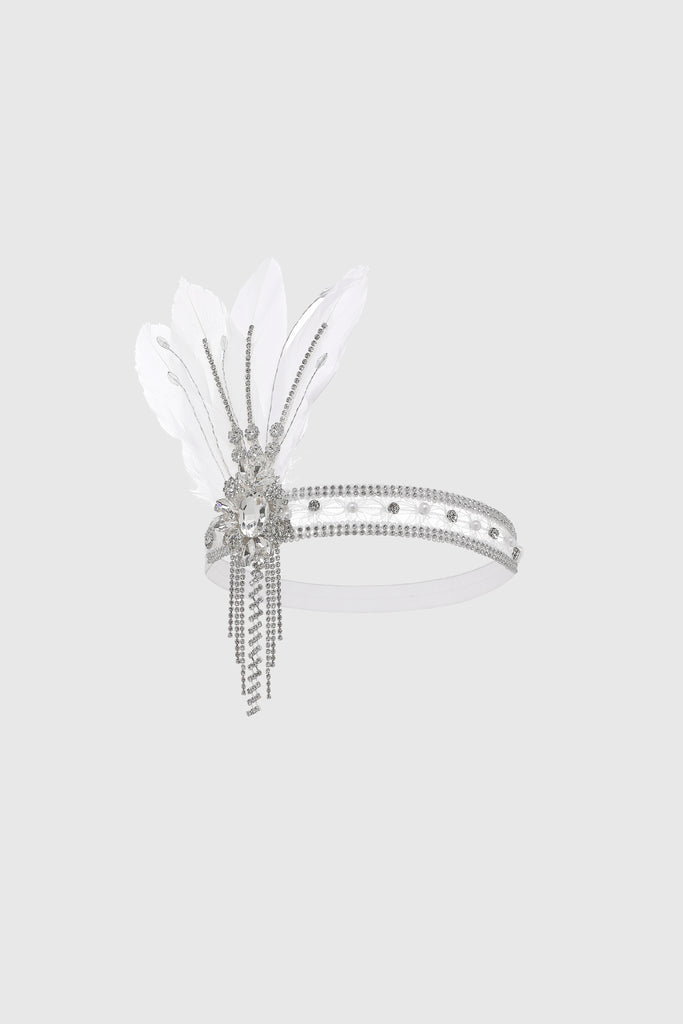 Gorgeous Rhinestone Feather Headpiece - BABEYOND