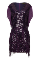 Sparkly Sequin Bodycon Flapper Dress | Midnight Purple | 14