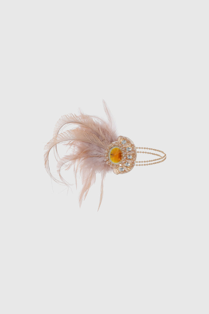 1920s Rhinestone Peacock Feather Headband - BABEYOND