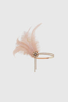 Rhinestone Studded Feather Headband | Champagne | 1