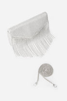 Rhinestone Tassels Clutch Handbag | Silver | 2