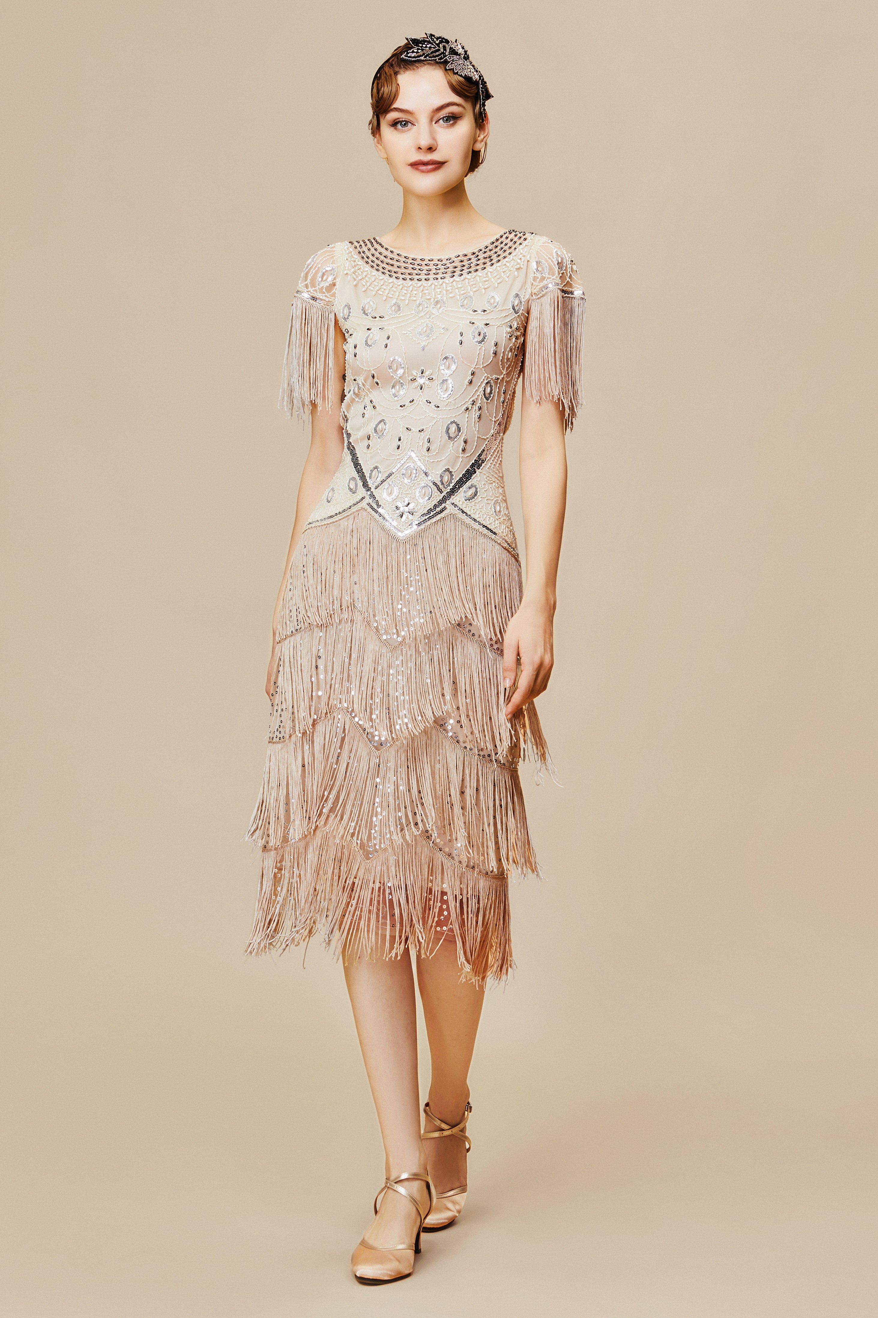 Sheer fringe outlet dress