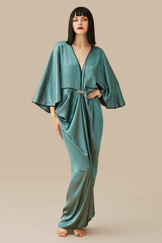 Angel Sleeve Cocoon Robe Dress - BABEYOND