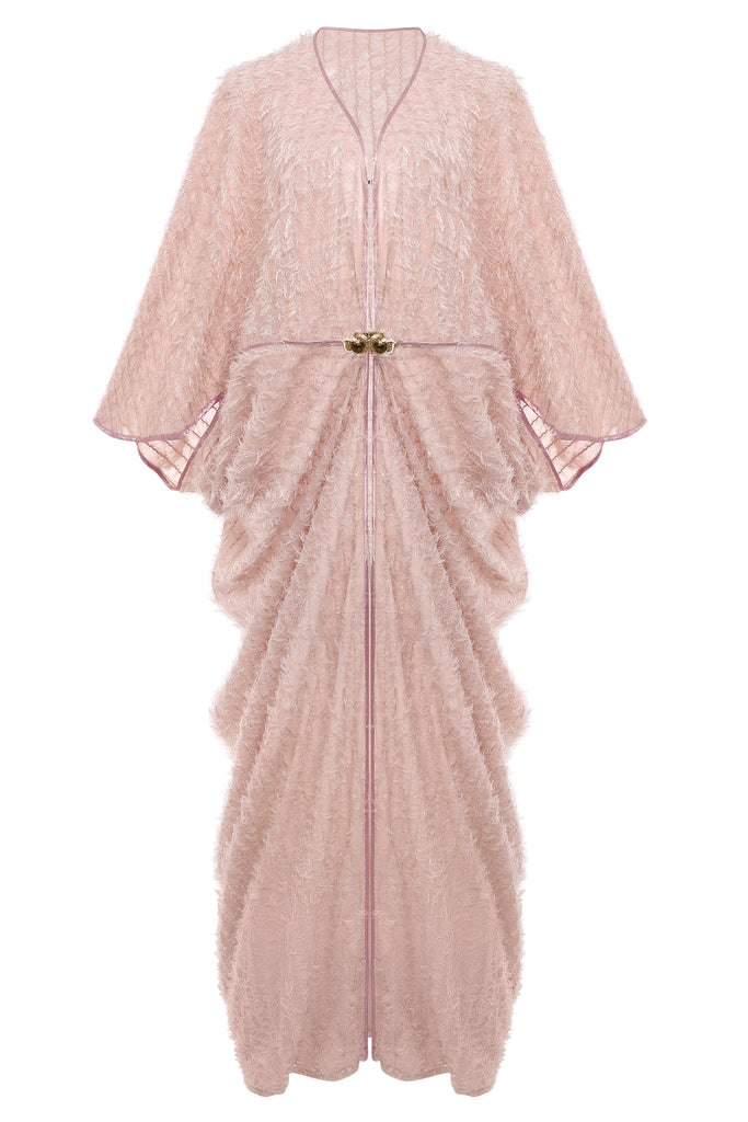 Dolman Sleeve Silky Robe Dress - BABEYOND