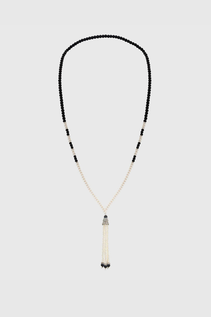 Unique Color-Blocked Pearl Tassel Necklace - BABEYOND