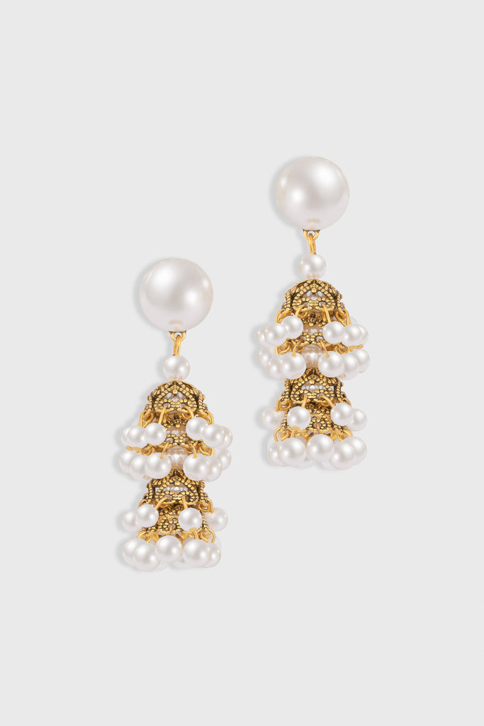 Vintage Baroque Pearl Cutout Earrings - BABEYOND