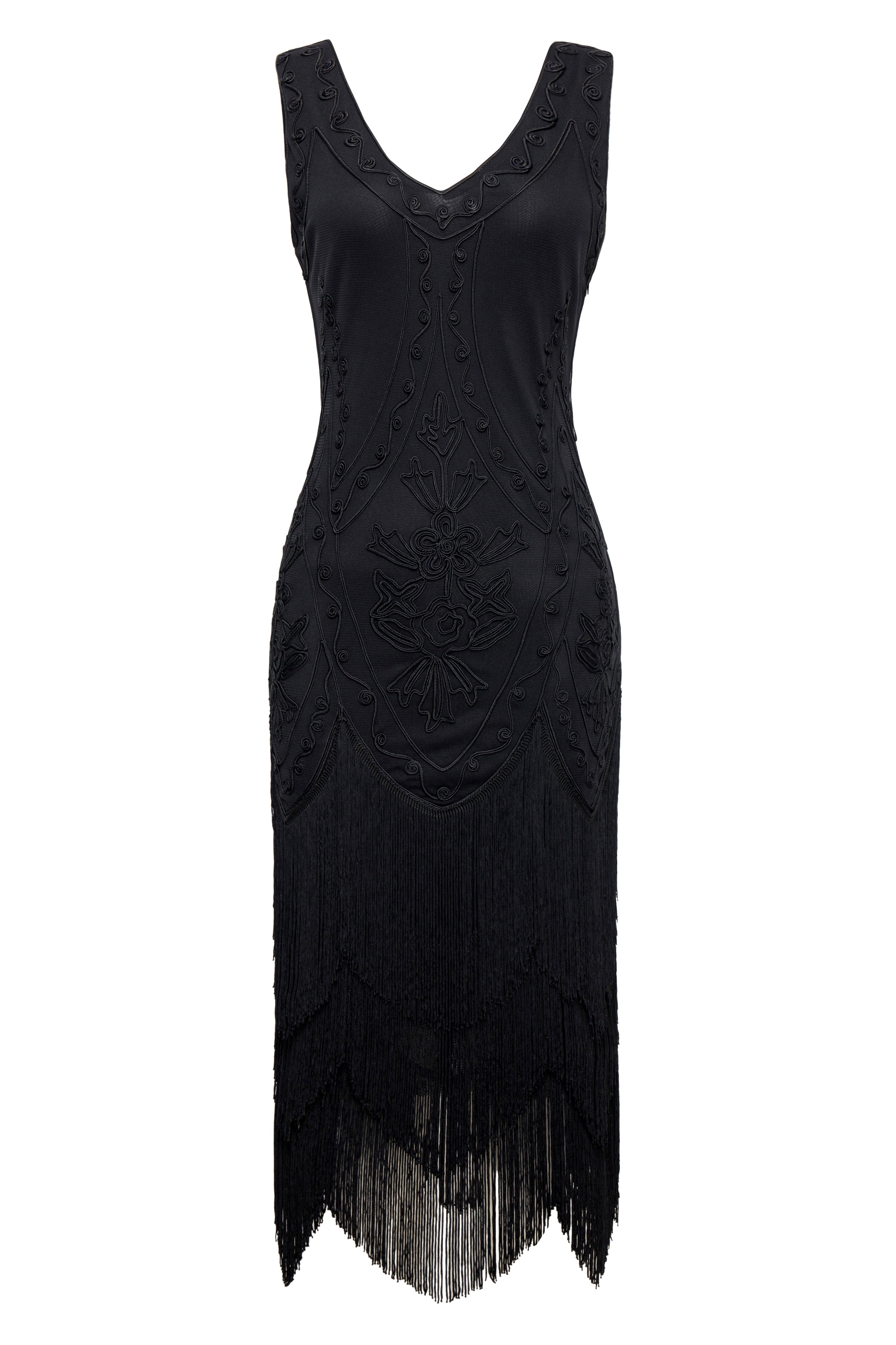 Shop 1920s Dresses - Embroidery Retro Midi Flapper Dress | BABEYOND