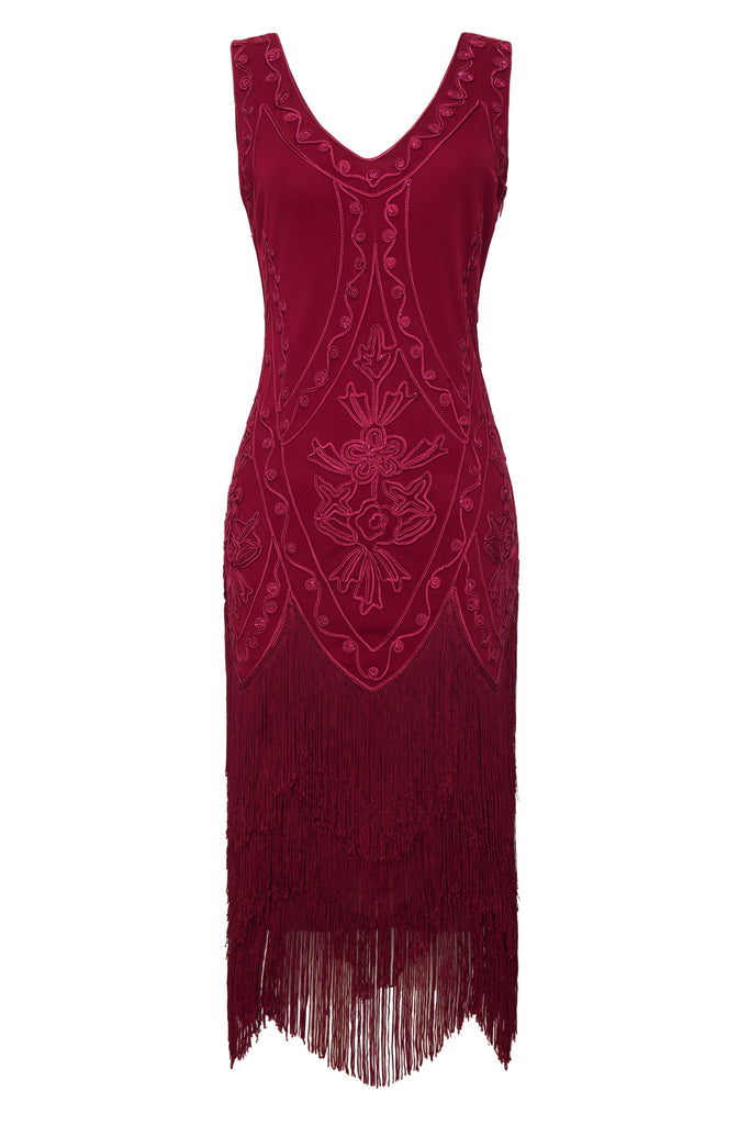 1920s Embroidery Retro Flapper Dress - BABEYOND
