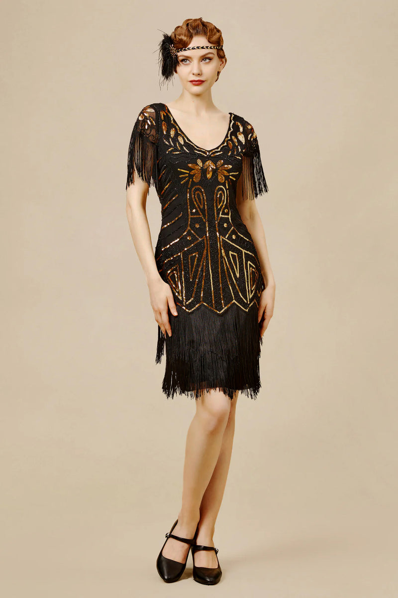 Vintage Paisley Flapper Gatsby Dress