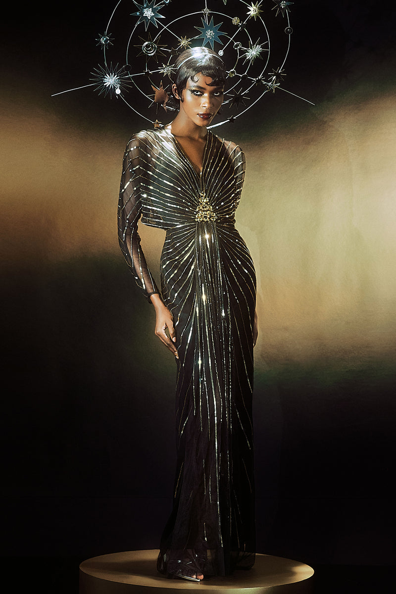Shop Evening Gowns - Modern 20s Sequin Dress | BABEYOND
