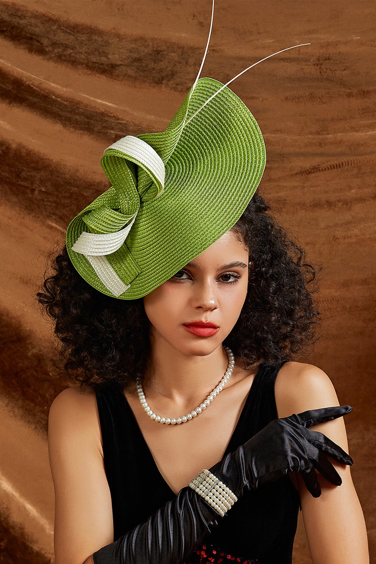 Wide Brim Fascinator Hat with Detachable Headband & Clip, Linen Mesh Bow white fascinator hats sold on Temu United States main image 4