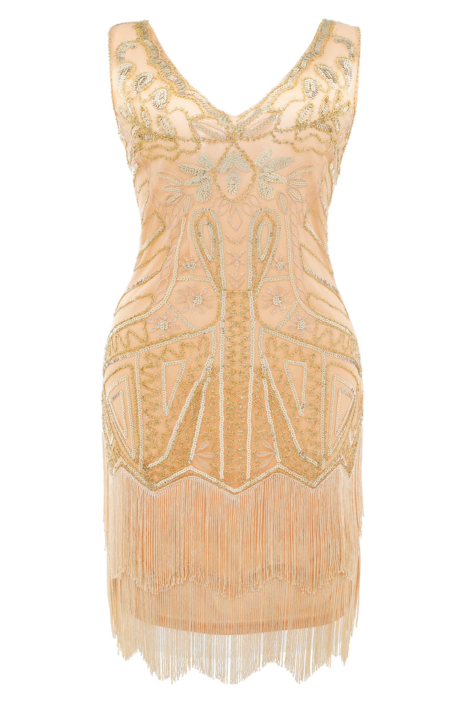 Embellished Sequin Flapper Prom Plus Dress - BABEYOND