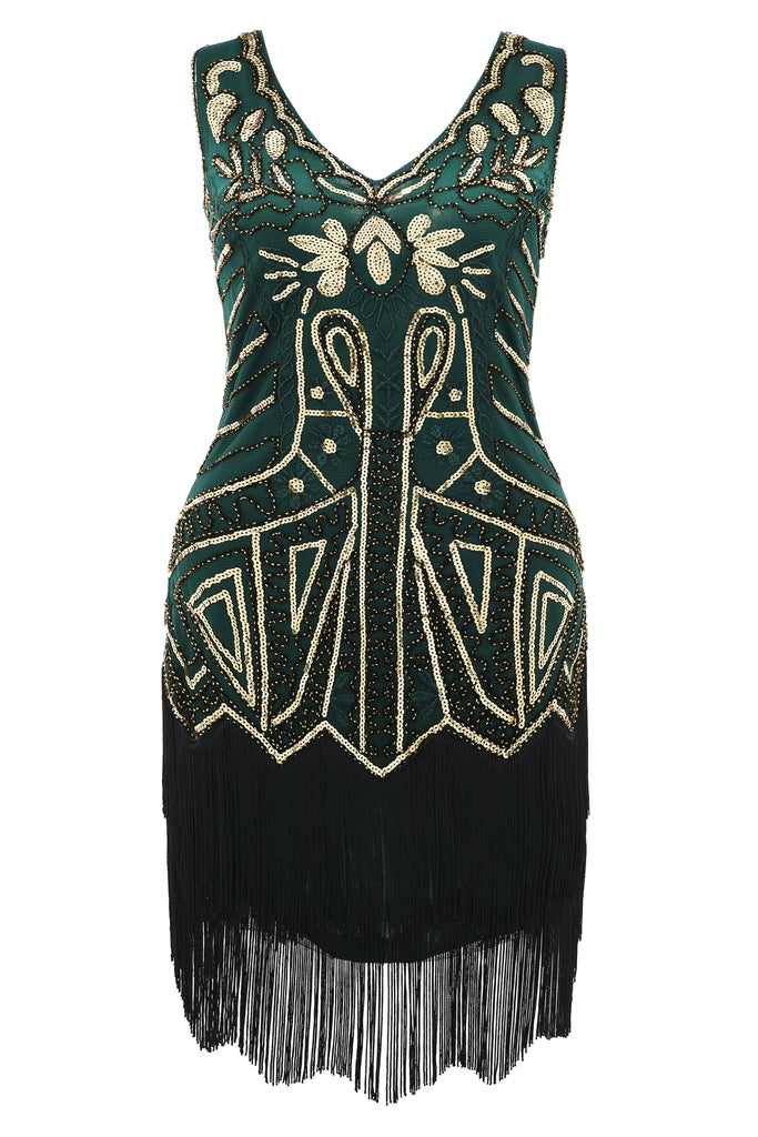 Retro Paisley Art Deco Party Plus Dress - BABEYOND