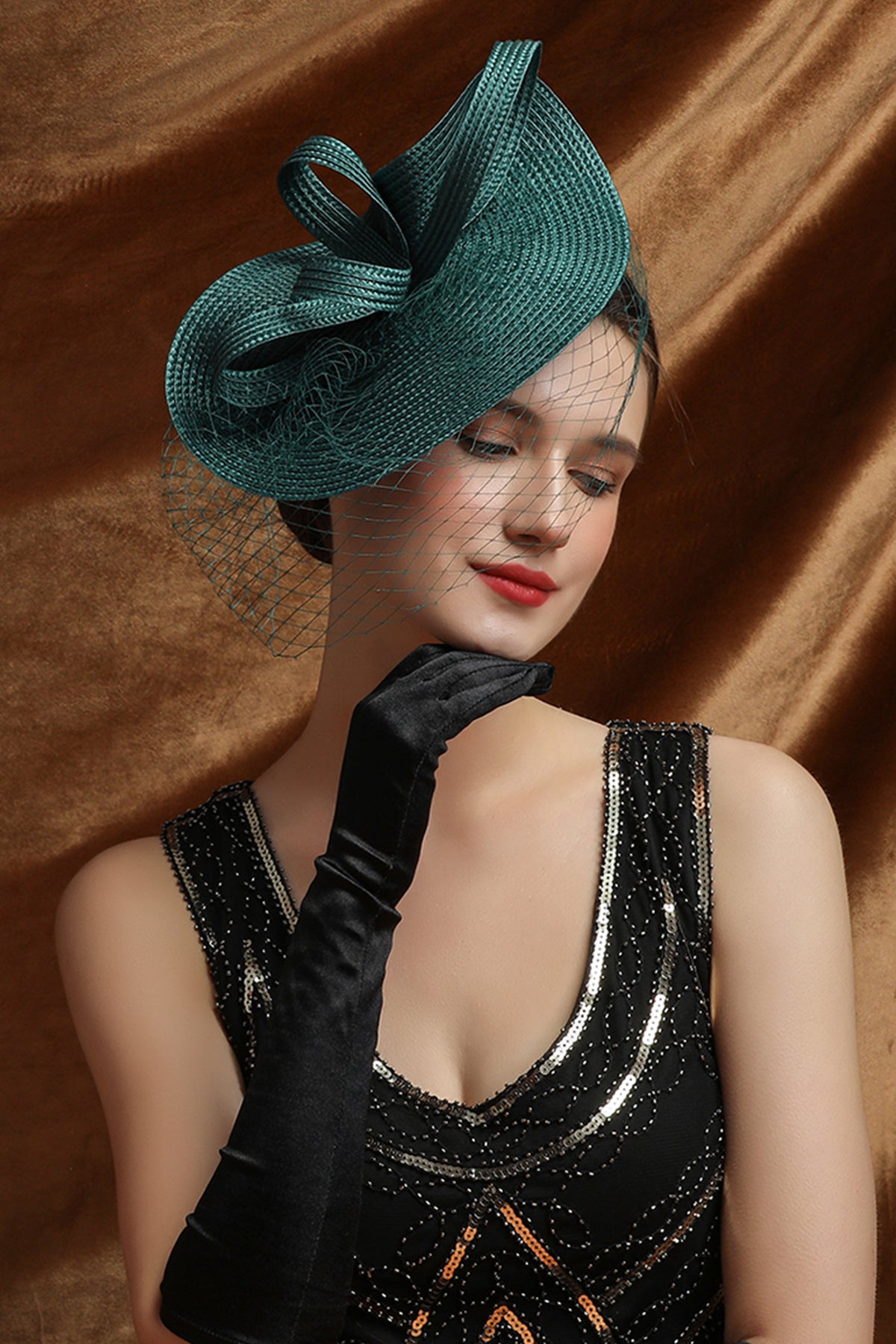 Shop Fascinator Hat - Half-Veiled Ribbon Fascinator | BABEYOND