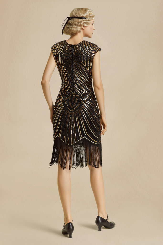 1920s Beaded Sequin Great Gatsby Dress - BABEYOND