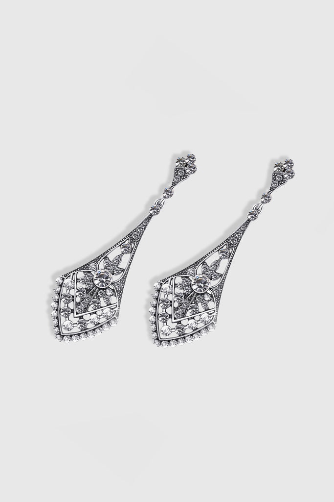 Art Deco Crystal Studded Earrings - BABEYOND