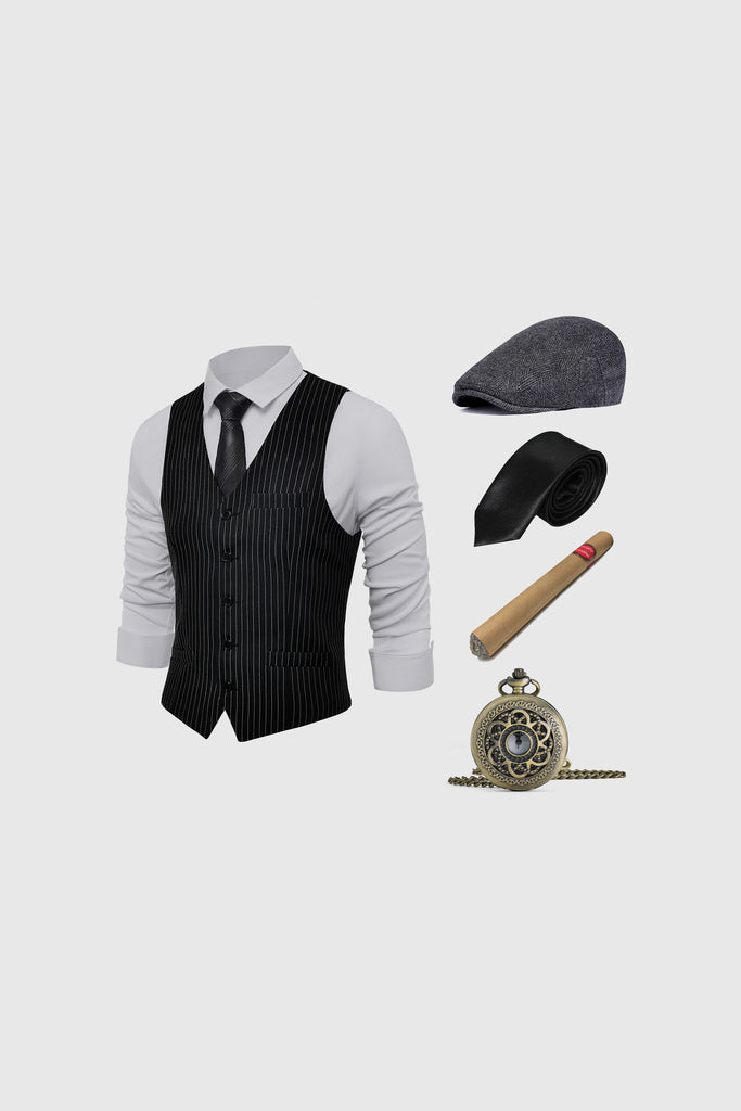 1920s Mens Gatsby Vest Flapper Set - BABEYOND