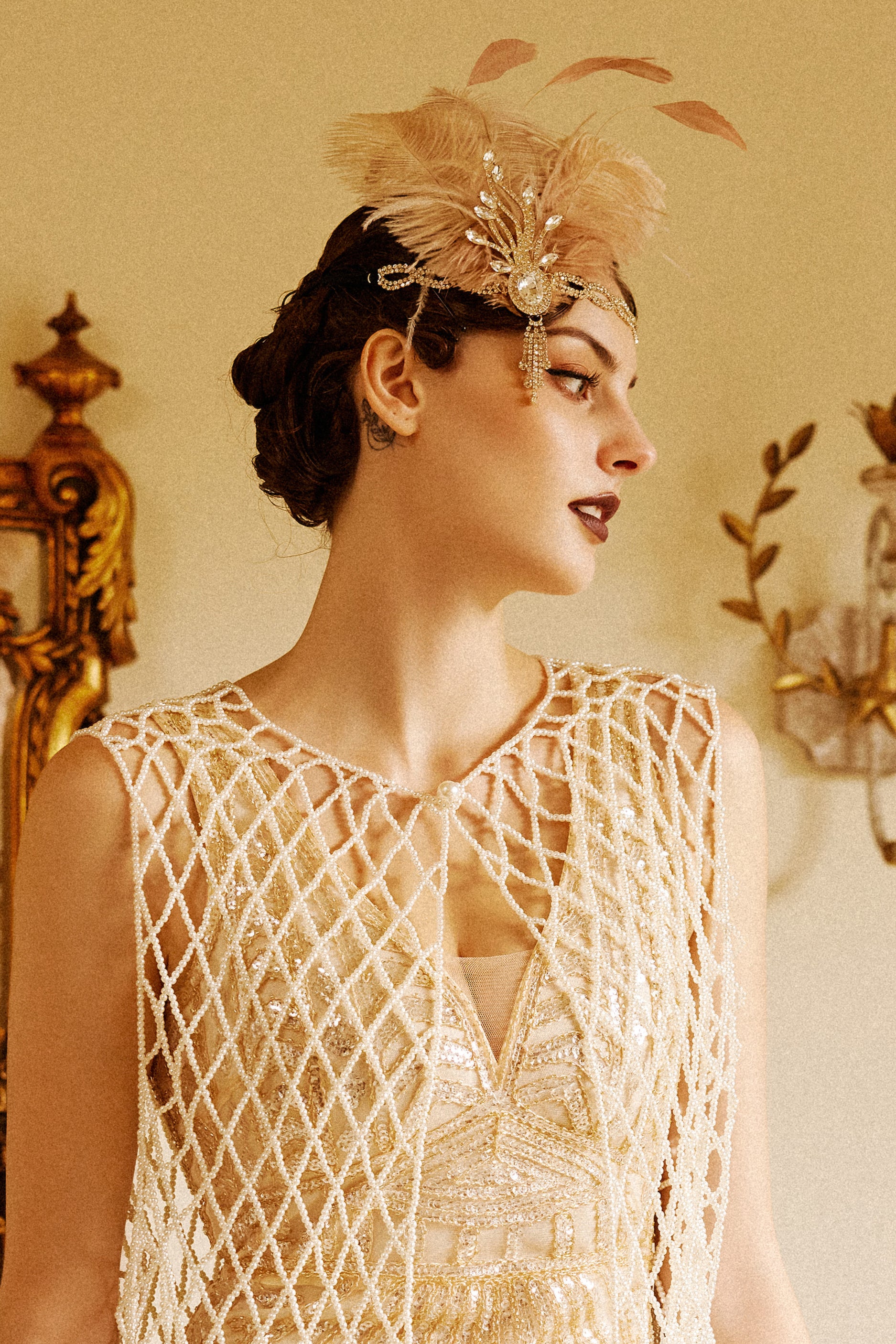 Shop 1920s Headpieces - Tassel Feather Headpiece | BABEYOND