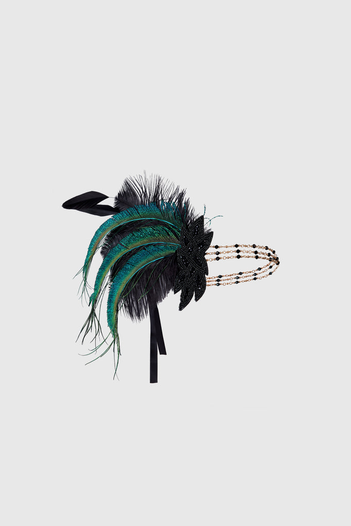 Gorgeous Beaded Feather Hairband - BABEYOND