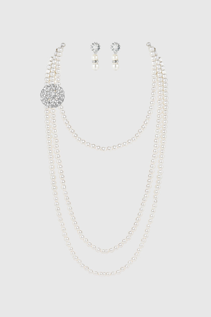 Delicate Multilayer Pearl Necklace Set - BABEYOND