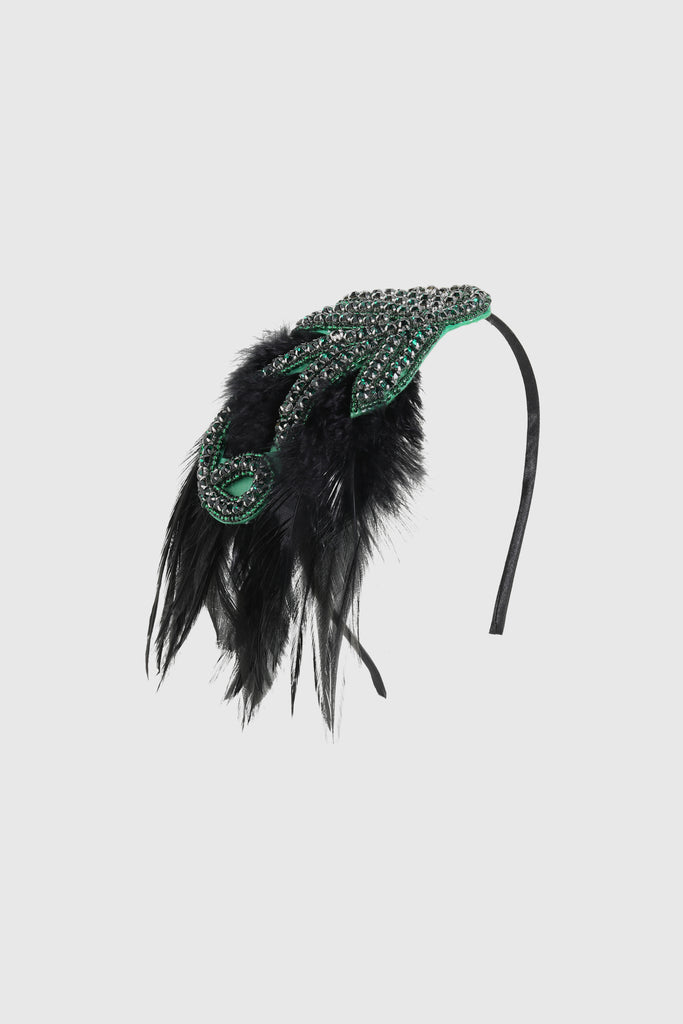 Embroidered Leaf Feather Headband - BABEYOND