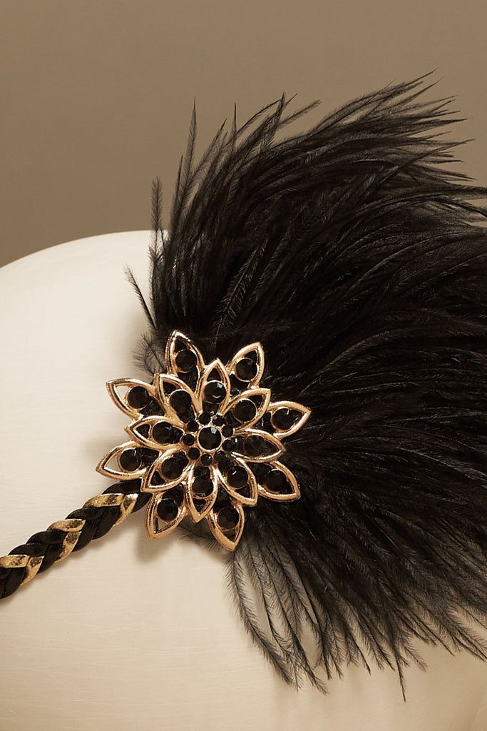 Vintage Ostrich Feather Headband - BABEYOND