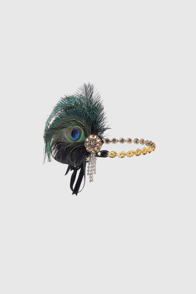 Vintage Rhinestone Peacock Headpiece - BABEYOND