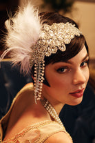 Zircon Stunned Feather Headband | White | 2