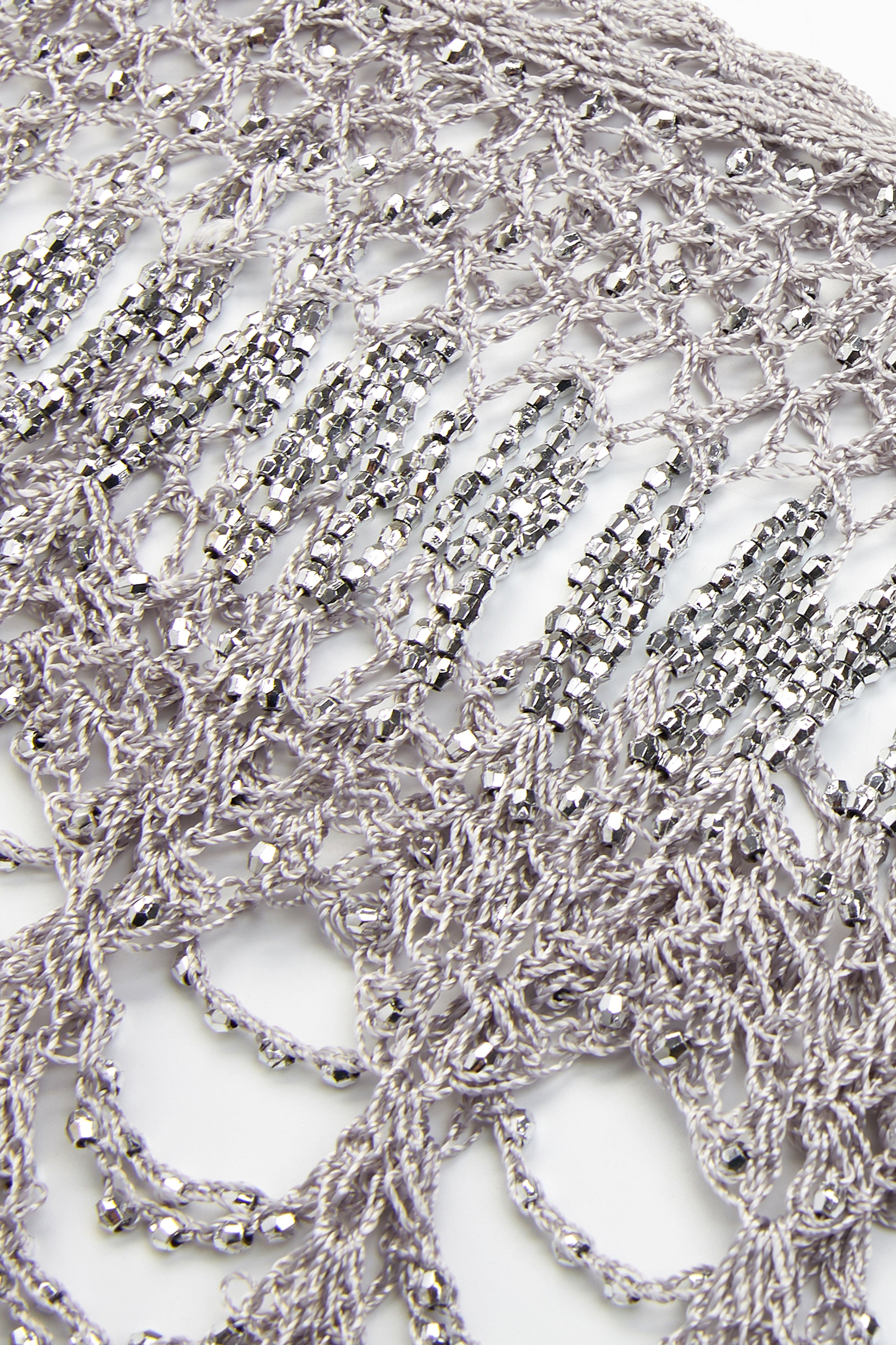 1920s Beaded Gatsby Bolero Shawl | Silver | 2