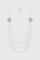 Delicate Multilayer Pearl Necklace Set | Silver White | 4