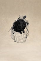 Vintage Feather Veil Fascinator | Black | 1